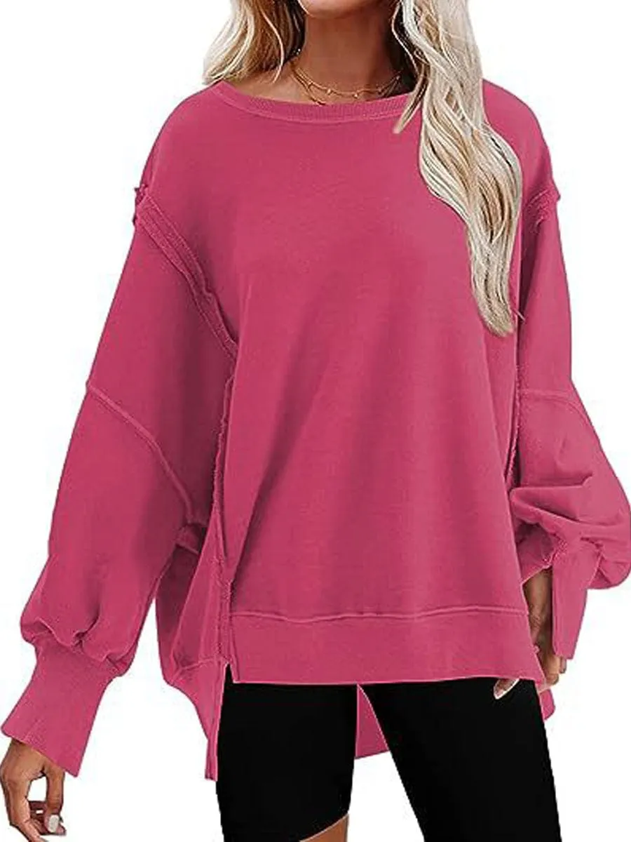 Casual Long Sleeve Crew Neck Top
