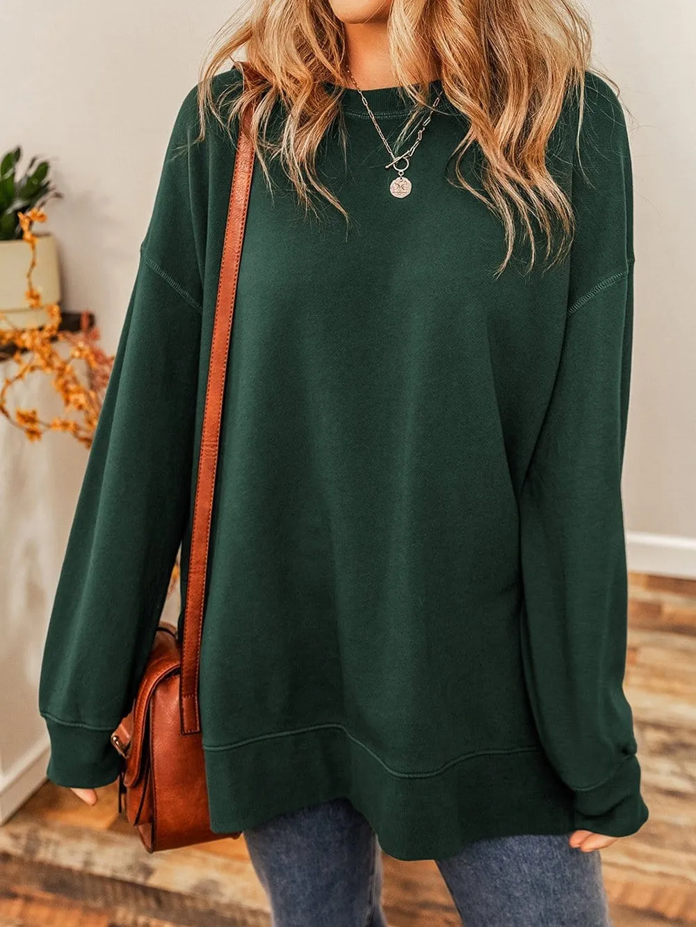 Casual Long Sleeve Crew Neck Top