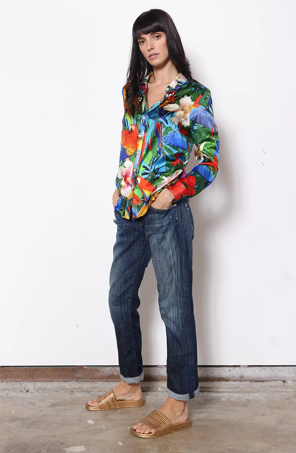 Long Sleeve Blouse   Parrot