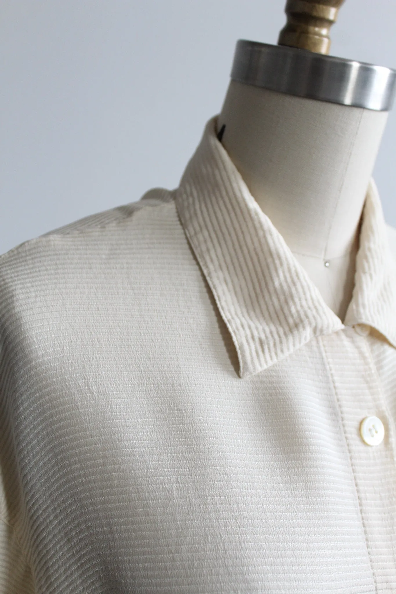 parchment silk button up