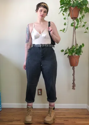 Vintage Faded Black Mom Jeans with Slight Stretch - 3X
