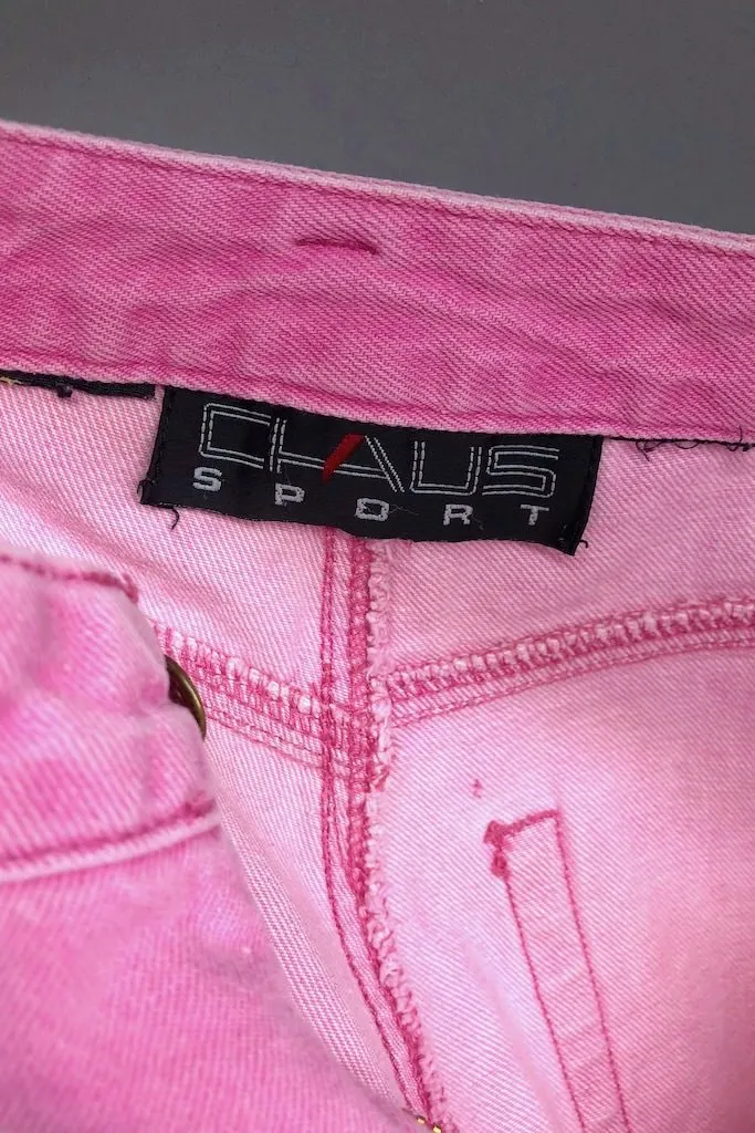 Vintage Pink Cropped Mom Jeans